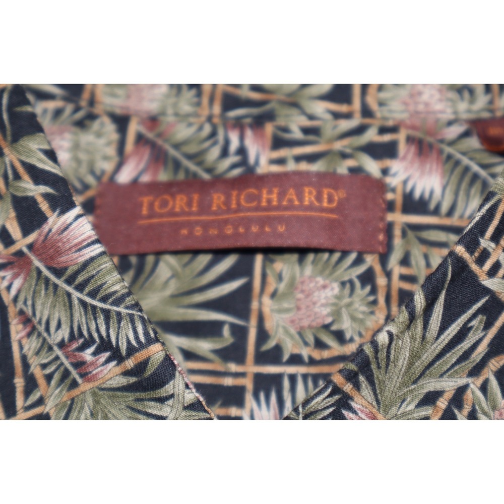 Tori Richard Honolulu Mens XL Tropical Palm Print Button Down Cruise Shirt - Picture 4 of 11